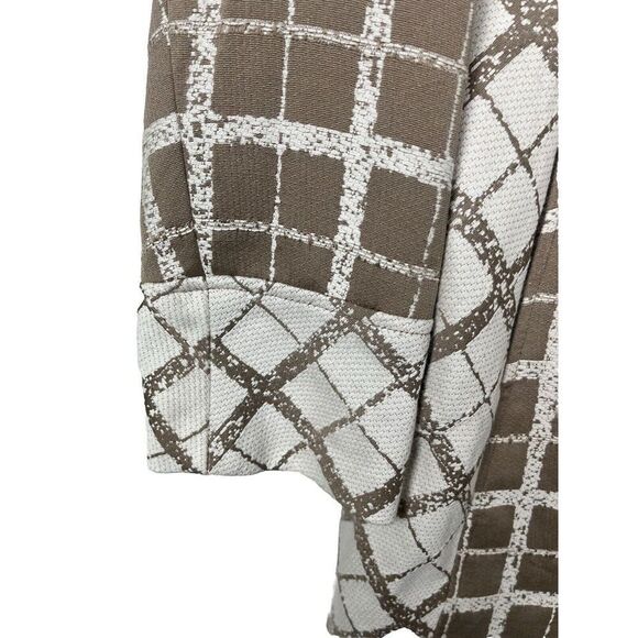 Dennis Basso Women's Plaid Button Front Topper Pockets Cream Tan Size 8 NWT - Picture 4 of 10